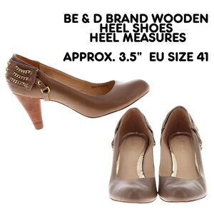 BE & D BRAND WOODEN HEEL SHOES - WORN STILL IN GOOD CONDITION IN EUROPEAN SZ41